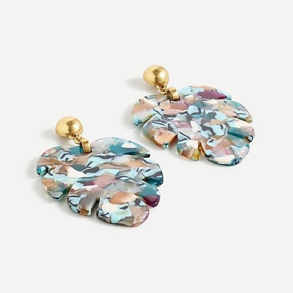 J.Crew Multicolor Leafy Monstera Acetate Earrings - Picture 3 of 8